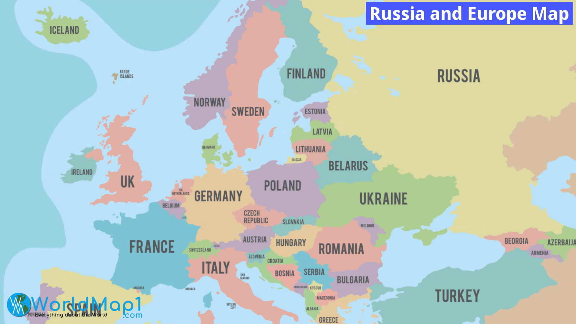 Russia and Europe Map